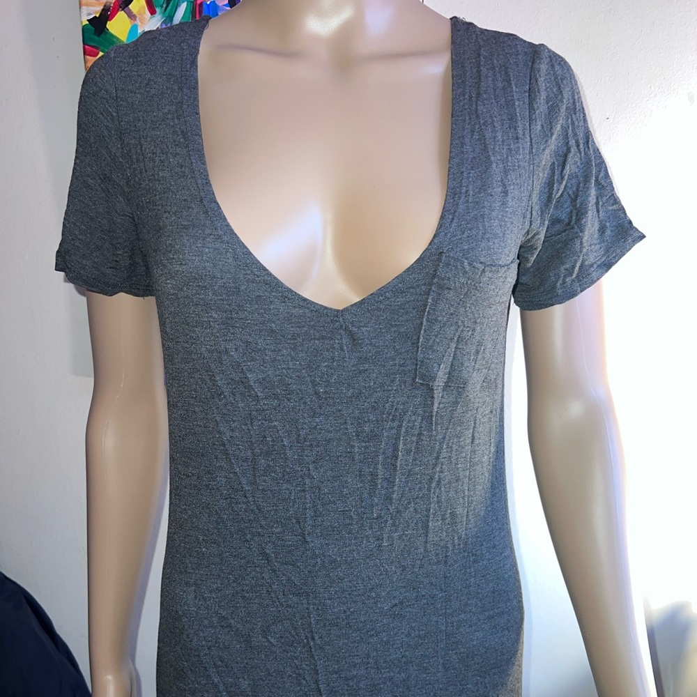 Womens Grey Maxi T-shirt Dress M